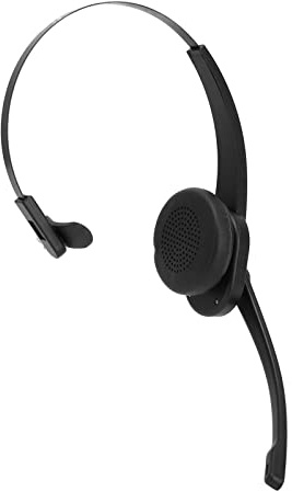 Bluetooth-telefonheadset Single Ear Headset, med roterbar brusreducerande mute-mikrofon, Business-hörlurar med vadderade öronkuddar och ett flexibelt pannband för kontoret, hemmet