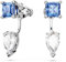 Swarovski Mesmera Ohrring-Jackets, Blaue und Rhodinierte Ohrstecker mit Strahlenden Swarovski Kristallen