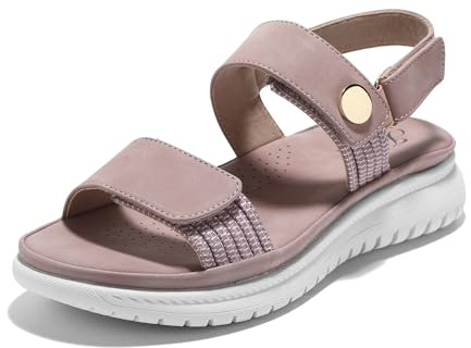 JOMIX Sandali Donna Estivi a Strappo Sandali Bassi Eleganti Comodi Ciabatte con Elastici Regolabile da Casa Spiaggia Mare Scarpe Punta Aperta per Estate SD9295 (Rosa, 41)