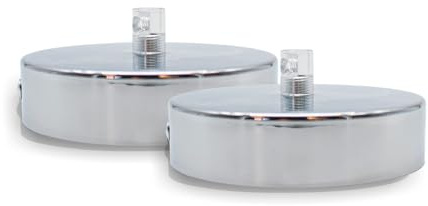 DOJA Barcelona | Embellecedor Lampara Techo | Plateado | Pack 2 Piezas | Rosetones Techo 100x25mm | Floron Lamparas Techo | Roseton Metal | Accesorios Para Lamparas De Techo, Decoracion Habitacion