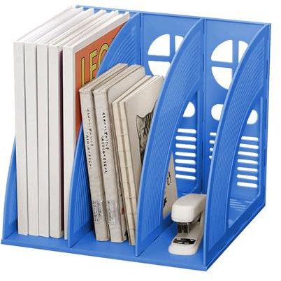 LdawyDE Portariviste 3 Scomparti Organizer da Faldoni Porta Documenti Ufficio Scrivania per Documenti Porta Raccoglitori per Ufficio Scolastico Casa (blu navy)