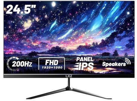 LXZ 24.5 Inch Gaming Monitor 200Hz, FHD 1080p, 1ms, DP/HDMI, Eye Care, Wall Mount Compatible