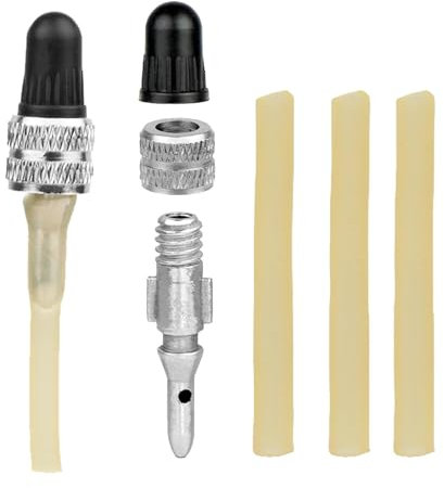 Fukamou Ventilschäfte,Ventilschaft-Kit - 2 Stück DV-Legierung Ventilkappen Gummidichtung Ersatz-Fahrradventil-Set,Leichter -Hochdruck-Ventilkernsatz Für Die Meisten Mountainbikes Oder Rennräder