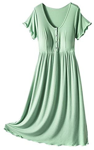 Generico Camicia da Notte Parto Ospedale e Allattamento | Vestito Premaman Donna con Scollo a V a Incrocio, Abbigliamento maternità Manica Corta