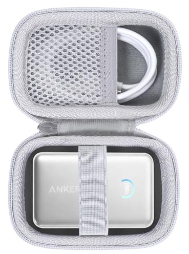 Khanka para Anker Nano Power Bank,10.000mAh 45W(‎A1638) Powerbank Estuche Rígido de Viaje, Funda de Almacenamiento para Batería Compacta Anker Nano 45W Max, Solo Funda (Blanco)