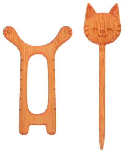 BESPORTBLE Broche Chat en Bois Sculpté Épingle à Vêtements Légère et Fonctionnelle Accessoire Automne-Hiver pour Femme Broche Mignonne à Motif Animal pour Pull Écharpe et Châle Bijou