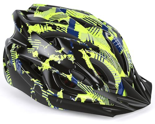 Casco da bicicletta per bambini, regolabile, per ragazzi e ragazze dai 5 ai 13 anni, casco per bambini multisport (50 – 55 cm), casco di sicurezza per bicicletta, scooter, pattinaggio (verde)