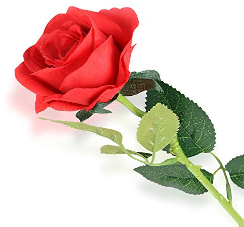 wokery Single Artificial Rose, Silk Artificial Flower Red Rose, Living Room Decoration Table Decoration Silk Flower