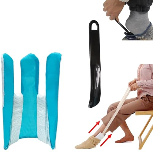 KkaFFe Sock Aid Tool for Elderly and Pregnant Women - Easy On and Off Stocking Slider, Handicapped Avoid Bending Helper