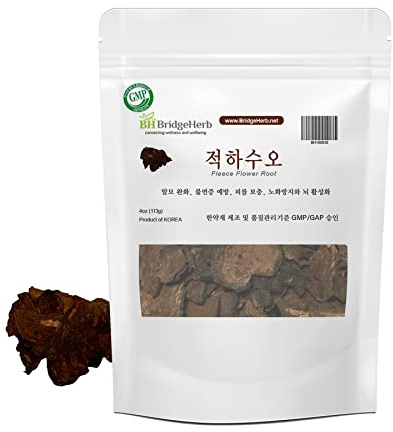 Fleece Flower Root Herbal Tea (적하수오) – 4oz/113g | Premium Natural Dried Korean Fleece Flower Root | Traditional Herbal Wellness & Vitality Support | Caffeine-Free Loose Leaf Tea | Product of Korea (BridgeHerb)