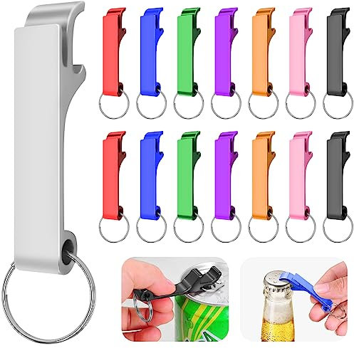 Sinofort 24 Pièces Ouvreur de Bouteille de Bière, Ouvreur de Bouteille de Bière, Décapsuleur en Alliage D'aluminium, Décapsuleur Porte-Clés, Mini Ouvre-Bouteille, pour Fête, Festivals, 8 couleurs