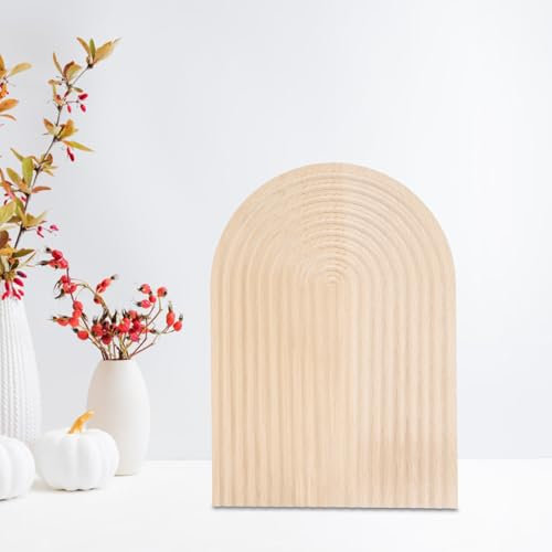 Deko Servierbrett Holz, Regenbogen Holzbrett Schneidebrett für Küche, Natur Buchenholz Servierplatte zum Servieren von Lebensmittel und für Dekoration Supplies(32 * 23 * 2.2cm)