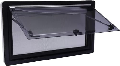 Fenêtre basculante pour camping-car - Fenêtre latérale - Avec moustiquaire et store occultant - 900 x 500 mm