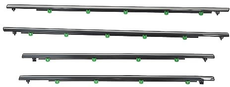 Autofenster-Zierleiste, 4 Stück, Wasserdicht, Winddicht, Autofenster-Dichtungsstreifen 72410 SWA A01, Verschleißfester Auto-Außenfenster-Dichtungsgürtel Für CR-V 2007 Bis 2011