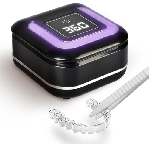 FSA HSA Eligible | 2-in-1 Ultrasonic & U-V Dental Cleaner, 42kHz Deep Cleaning Machine with Digital Timer, 180ml Pod for Retainers, Aligners, Mouth Guards | Viewing Port