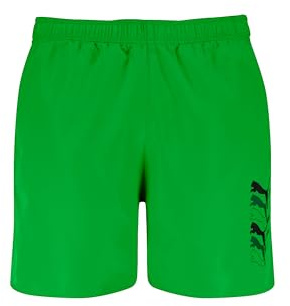 Puma Cat Logo Mid Length, Bañador de los Hombres, Green,