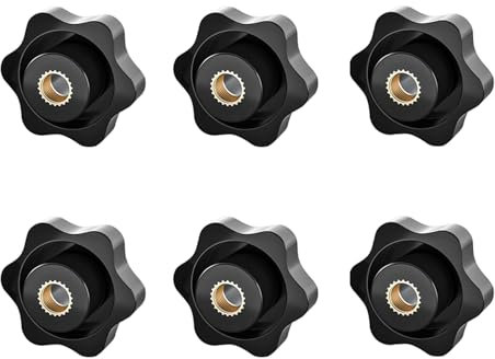 6 Stück Sterngriffmutter M8,Kunststoffmutter Messing Innengewinde Sternschraube,Flügelmutter M8,Knebelmutter M8,Langlebige Sterngriffschrauben für Mechanische,Industrie,Möbel,Elektronische Ausrüstung