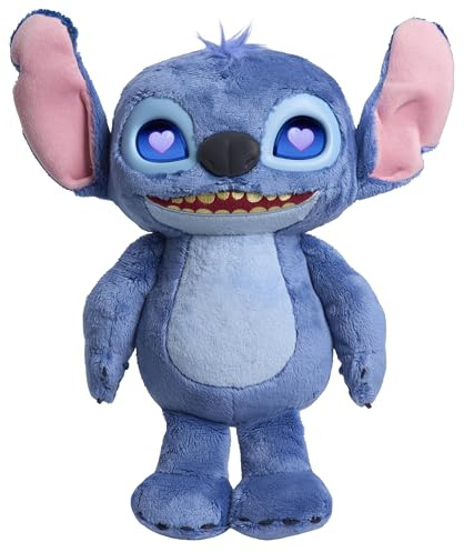 Just Play Disney Stitch Many Moods 34,3 cm Interactive Plush, 50+ Sounds & Phrases, LCD Eyes, inspired by Disney's new live-action Lilo & Stitch movie, Toy for Fans, Girls, Boys, Kids 3