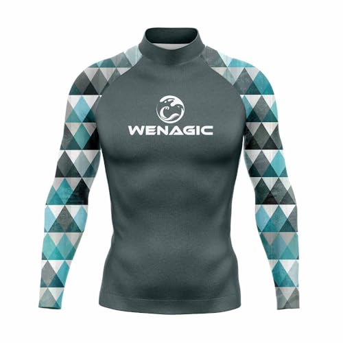 Surf Dykning Långärmad Skins Rashguard Snabbtorkande Simning Löpning UPF 50+ Surfing Strand Rash Guard T-shirts Gym Kläder, 2, M