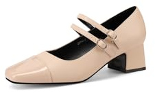 QUEEN HELENA Décolleté con Cinturino Scarpe Basse Eleganti Donna ZM9806 (Nude, Sistema Taglie Calzature EU, Adulto, Donna, Numero, Media, 39)