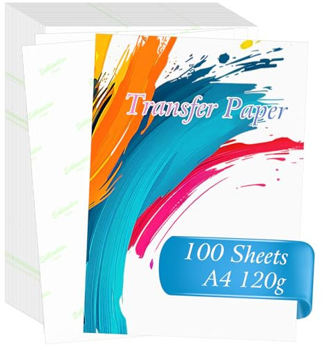 VHUTOU 100 Blatt Sublimationspapier A4, 29.7 * 21cm Format 120 g/m² Sublimation Paper zum Heißpressen für Baumwolle T-Shirt Tassen