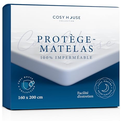 Cosy House Collection Protège-Matelas – Mélange de Rayonne à Base de Bambou – Essentiels de Chambre à Coucher – Confort Ultra-Doux, Frais et Silencieux – Style Drap-Housse
