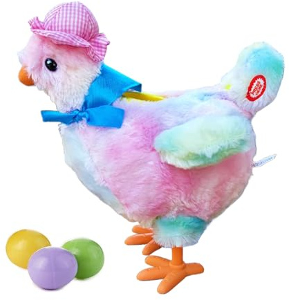 Jouets interactifs pour chien – Mangeoire électrique pour chien en forme de poule pondante | Distributeur de nourriture pour œufs de poule avec son interactif pour chiot, petit animal et maison