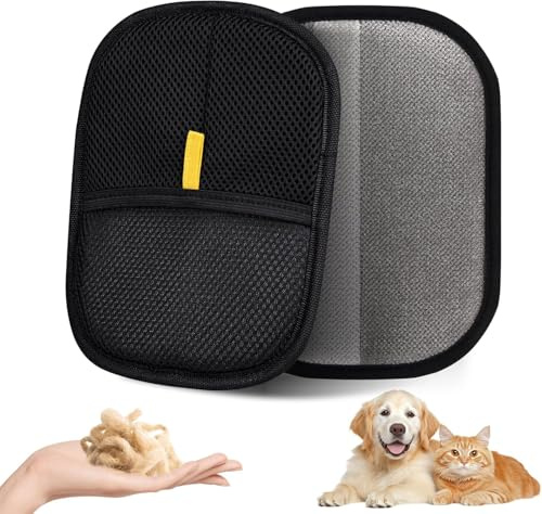HOIDOKLY 2025 Nouveau Gant de dépilation pour chats et chiens, Gants électrostatiques anti-poils d'animaux de compagnie à cinq doigts, Outil réutilisable de dépilation pour animaux de compagnie pour
