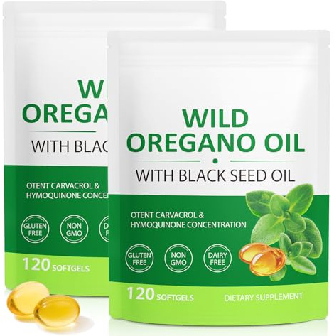 Aceite de Orégano con Aceite de Comino Negro, 240 Cápsulas
