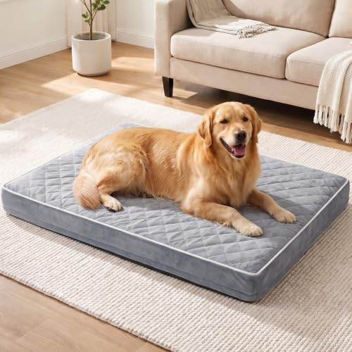 Quilmfoam Orthopaedic Large Dog Bed With Washable Cover,106x76x10cm,Grey