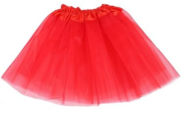 1 Pcs Red Tutu,Tutu Skirts for Women,40 Centimeters Long,Red Women's Tulle Skirt Teen Adult Classic Elastic 3 Layered Tulle Tutus Skirt for Dress-up Parties Dancing for Women and Teens(Solid Color)