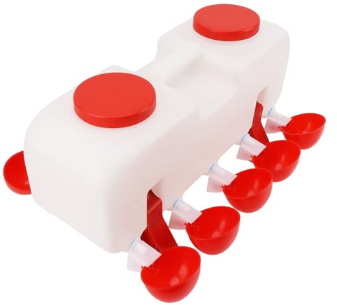 Zhjvihx Abbeveratoio per Polli Semiautomatico da 10 Litri, Alimentatore per Pollame Senza Sprechi, con Impugnatura Ergonomica, Anti-ristagno D'acqua per Polli, Anatre, Oche, Tacchini,