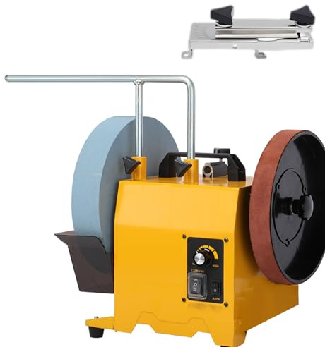 Sistema di affilatura coltelli, smerigliatrice da banco da 25 cm, smerigliatrice da banco a Umido a velocità variabile, levigatrice, per scalpelli e ASCE.