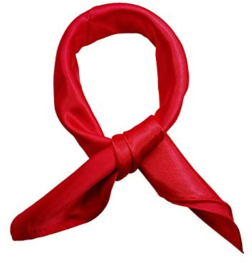 Topmode - Foulard quadrato, 57 x 57 cm, a tinta unita rosso Taglia unica