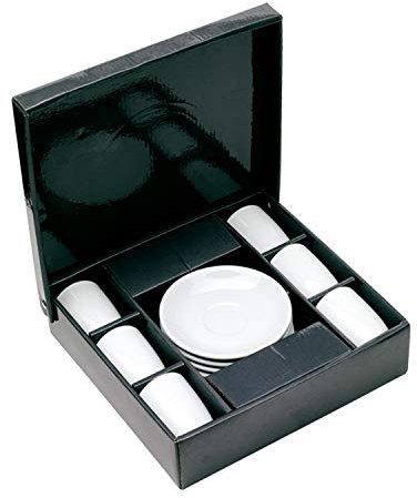Preiswert&Gut Espressotassen Set Porzellan 6 x Tassen mit Unterteller 75ml