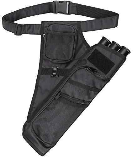 xtacer Wasserdicht Ultralight Köcher Jagd Training Camo Bogenschießen Pfeil Köcher Halterung Schleife Gürtel Schulter Tasche, Black -3 Tube