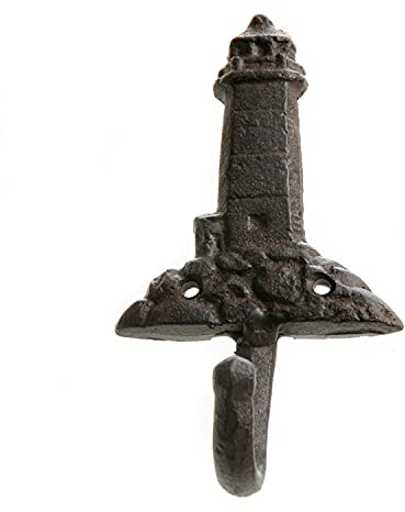 ZARTMANN LIVING Wandhaken Leuchtturm - Dunkelbraun - 15 cm - Kleiderhaken - Gußeisen