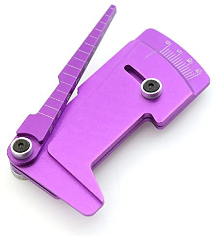 shanpu 1 StüCk Metall Sturz Messer & HöHenmesser Werkzeug/Lineal für Einstellen der HöHe und des Felgen Sturzes RC Modell Auto, Lila