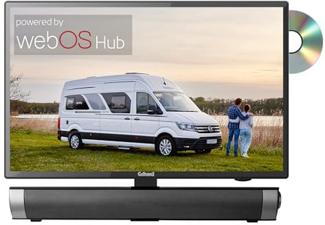 Gelhard GTV1956 + Soundbar LED Smart TV mit DVD und Bluetooth DVB-S2/C/T2 für 12V u. 230Volt WLAN