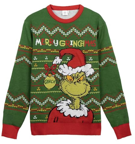 CERDÁ LIFE'S LITTLE MOMENTS | Jersey de Punto Navideño del Grinch Suéter Navidad - Jersey Navidad The Grinch Diseño Festivo
