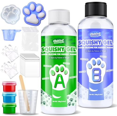 Silicona para Kit de Taba Squishy 200g, Fabricante de Squishy de Secado Rápido con Relación 1:1 AB, Kits de Goma de Silicona Súper Suave para DIY, Patas de Gato, Regalos para Aliviar el Estrés