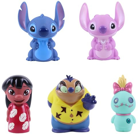 Disney Stitching – Lot de 5 seaux géants Squirter – Jouets de bain pour bébés et tout-petits – Comprend un seau organisateur – Magasin de jouets d'eau pour le bain
