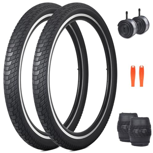 ZUKKA 2 st vikbara 27,5 tums däck 27,5 x 2,20 kappa 56–584 och 2 st 27,5 tums slang AV35 mm ventil för barncykel, MTB mountainbike, MX Freestyle pendlarcykel