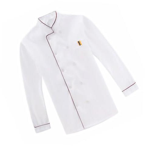 KOMBIUDA Chaqueta Chef Manga Larga Roja Resistente Salpicaduras para Cocina Restaurante Hotel Bar Unisex Ropa Cocinero Hombre Mujer Casual y Transpirable Fácil de Lavar y Prolongado