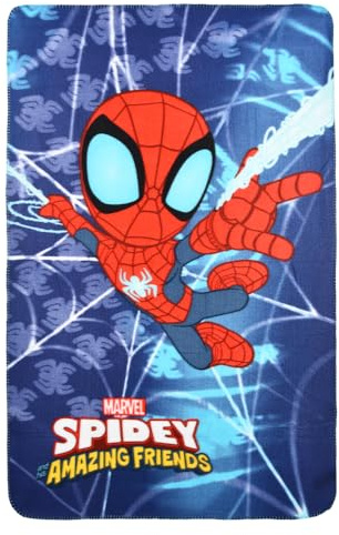 Marvel Spidey Blanket for Children 100 x 150 cm Soft Fleece Blanket 100% Polyester 220 GSM Warm and Light Ideal for Nursery Cot or Sofa