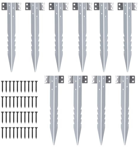 eROOSY Lot de 10 supports de traverses de chemin de fer de 25,5 cm, petits supports pour traverses de chemin de fer pour allée, jardin surélevé