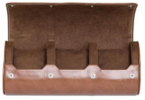ROTHWELL Custodia da viaggio porta orologi per 3 orologi | Robusta protezione portatile, adatta a tutti gli orologi da polso e smartwatch fino a 50 mm (marrone/marrone)