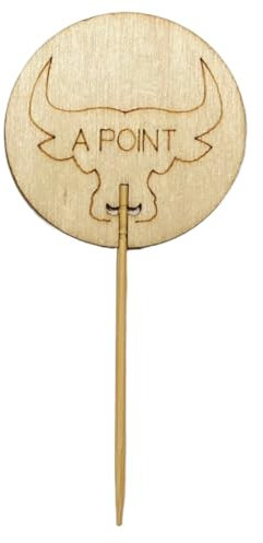 60 Piques de cuisson à viande 9 cm - 100% en bambou écologique - Design en Bouche (A point)