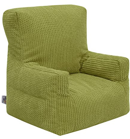 Ready Steady Bed Kindersessel | Sessel für Kinder weiche sicherer Sitz zum Spielen für Ihr Kind | Ergonomisch gestalteter Kleinkind Kindermöbel | Kindersitzsack Cord mit Füllung (Limette)