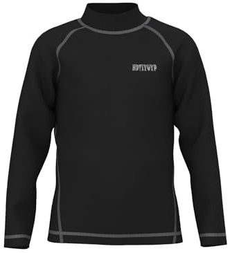HDTIYUYP Maillot de bain anti-UV pour garçons - Séchage rapide - Haut de surf pour garçons - Haut de plage - Haut de sports nautiques, Noir L, 5-6 ans
